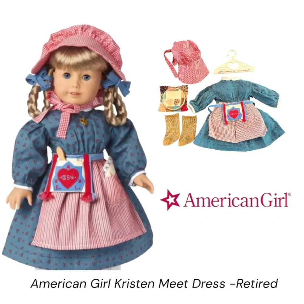 American Girl Doll Kristen Larson Meet Dress & Accessories -Retired-HTF - Picture 1 of 16